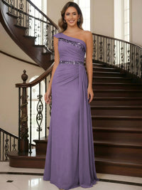 One Shoulder Chiffon Mother of the Bride Dresses
