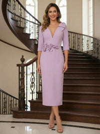 Satin V Neck Mermaid Mother of the Bride Dresses