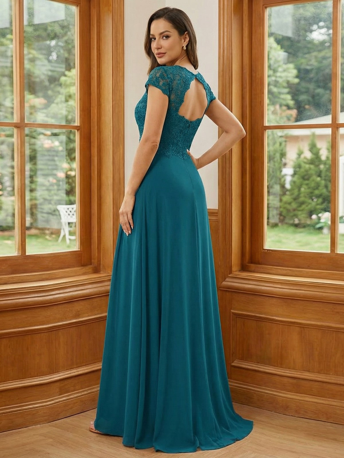 Chiffon Sweetheart Lace Appliques Mother of the Bride Dresses