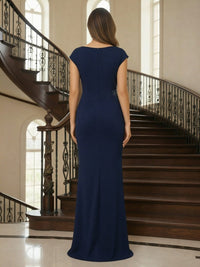 Round Neck Chiffon Mother of the Bride Dresses