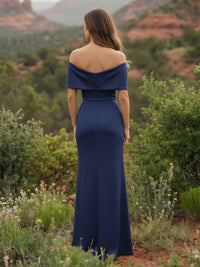 Off the shoulder Satin Sheath Sleeveless Mother of the Bride Dresses