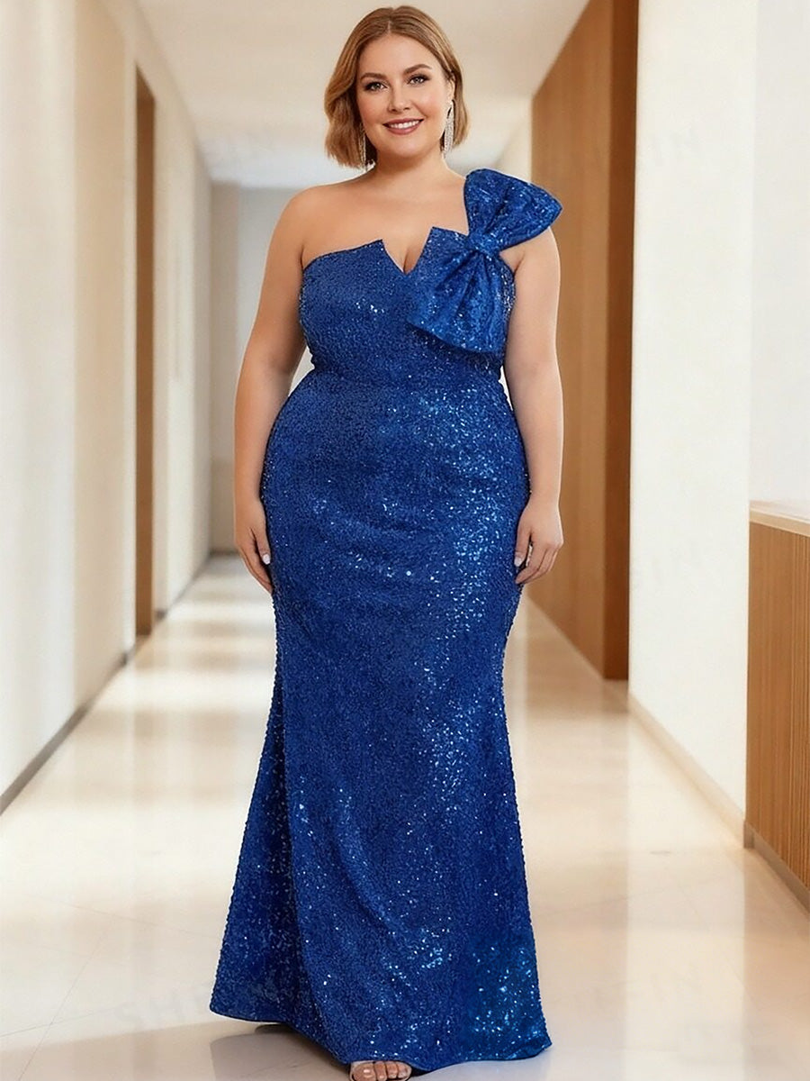 Sequin Bow Strapless Mother of the Bride Dresses