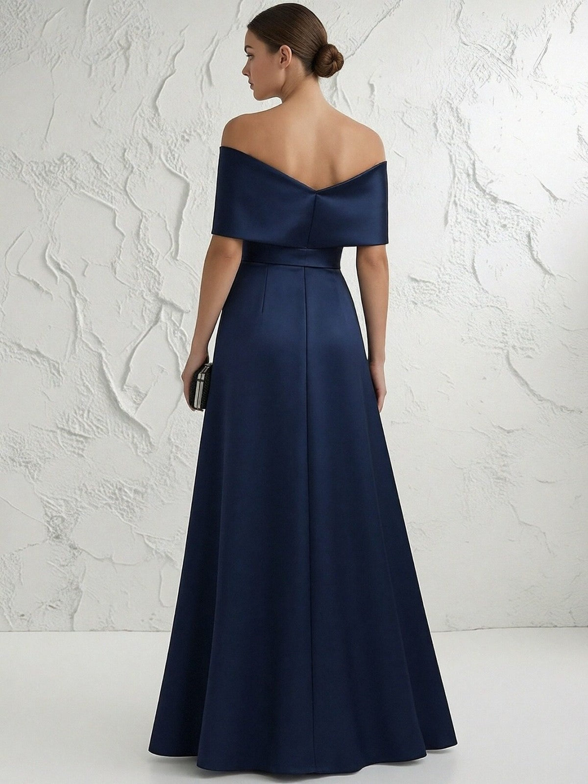 Off the Shoulder Satin Mother of the Bride Dresses