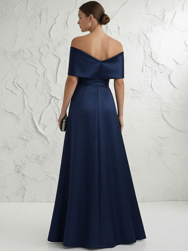 Off the Shoulder Satin Mother of the Bride Dresses