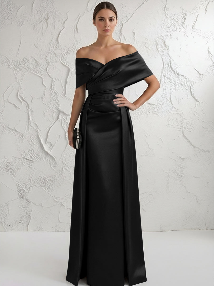 Off the Shoulder Satin Mother of the Bride Dresses