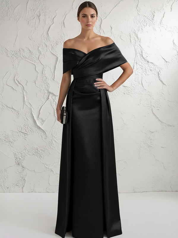 Off the Shoulder Satin Mother of the Bride Dresses