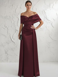 Off the Shoulder Satin Mother of the Bride Dresses