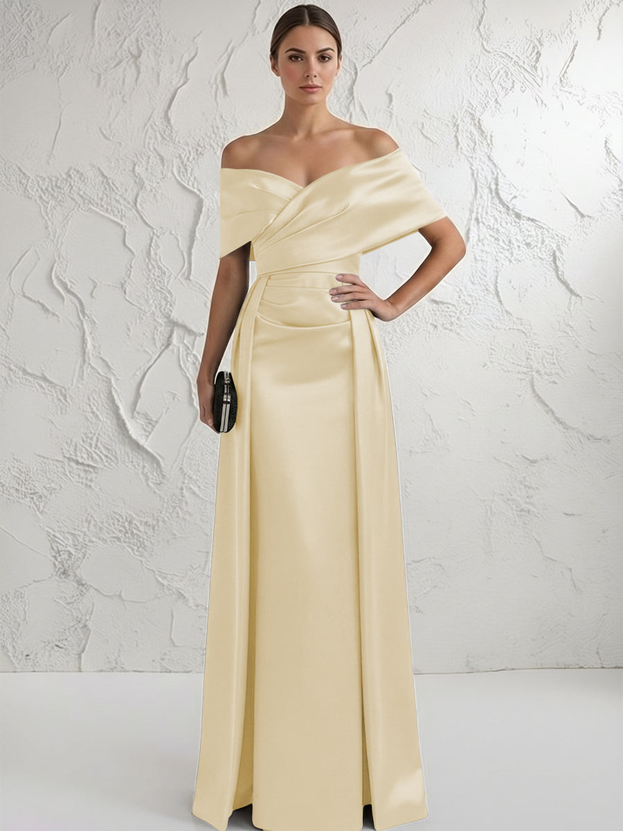 Off the Shoulder Satin Mother of the Bride Dresses