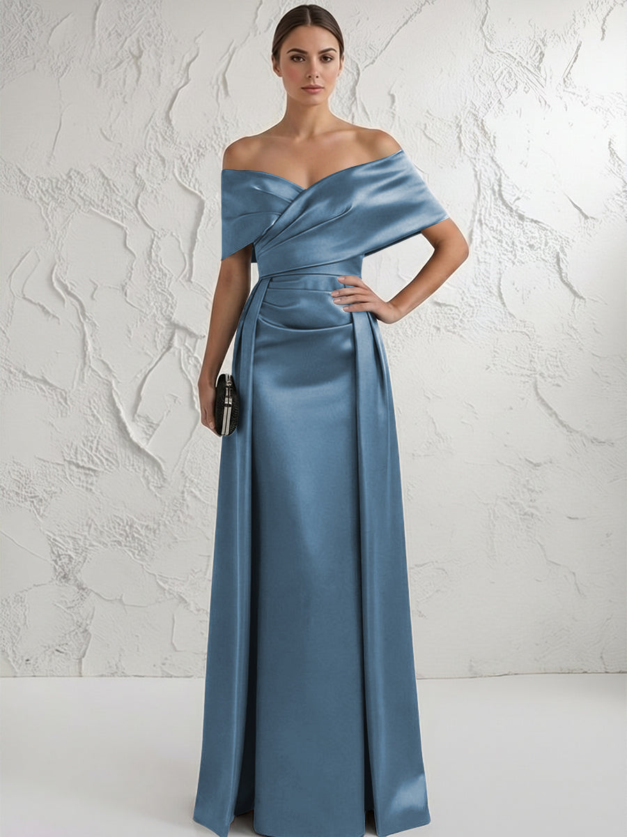Off the Shoulder Satin Mother of the Bride Dresses