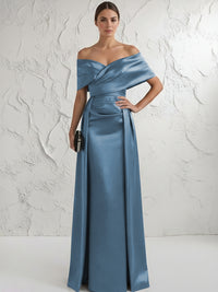 Off the Shoulder Satin Mother of the Bride Dresses