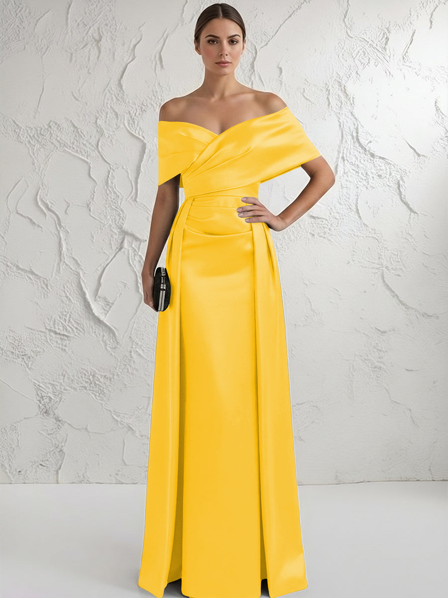 Off the Shoulder Satin Mother of the Bride Dresses
