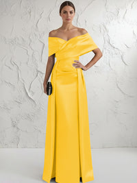 Off the Shoulder Satin Mother of the Bride Dresses