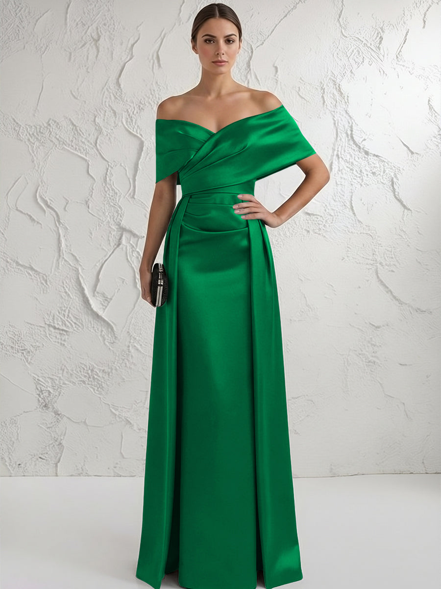 Off the Shoulder Satin Mother of the Bride Dresses