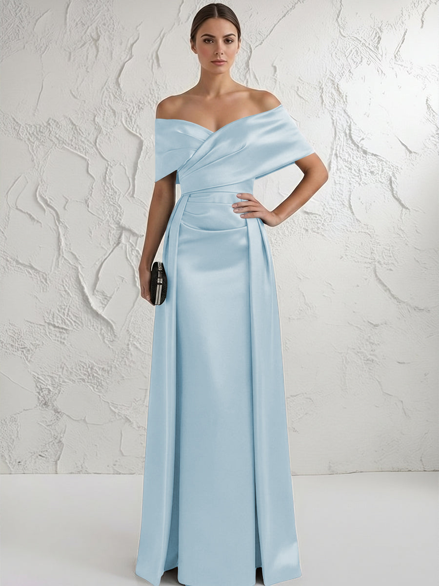 Off the Shoulder Satin Mother of the Bride Dresses