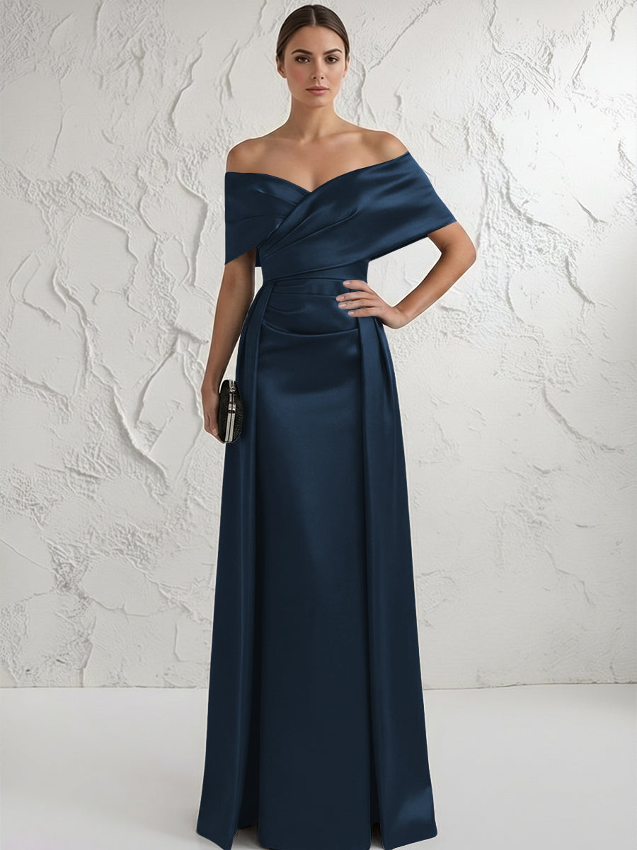 Off the Shoulder Satin Mother of the Bride Dresses