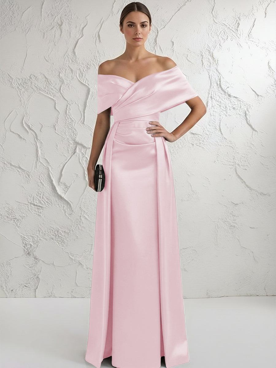 Off the Shoulder Satin Mother of the Bride Dresses