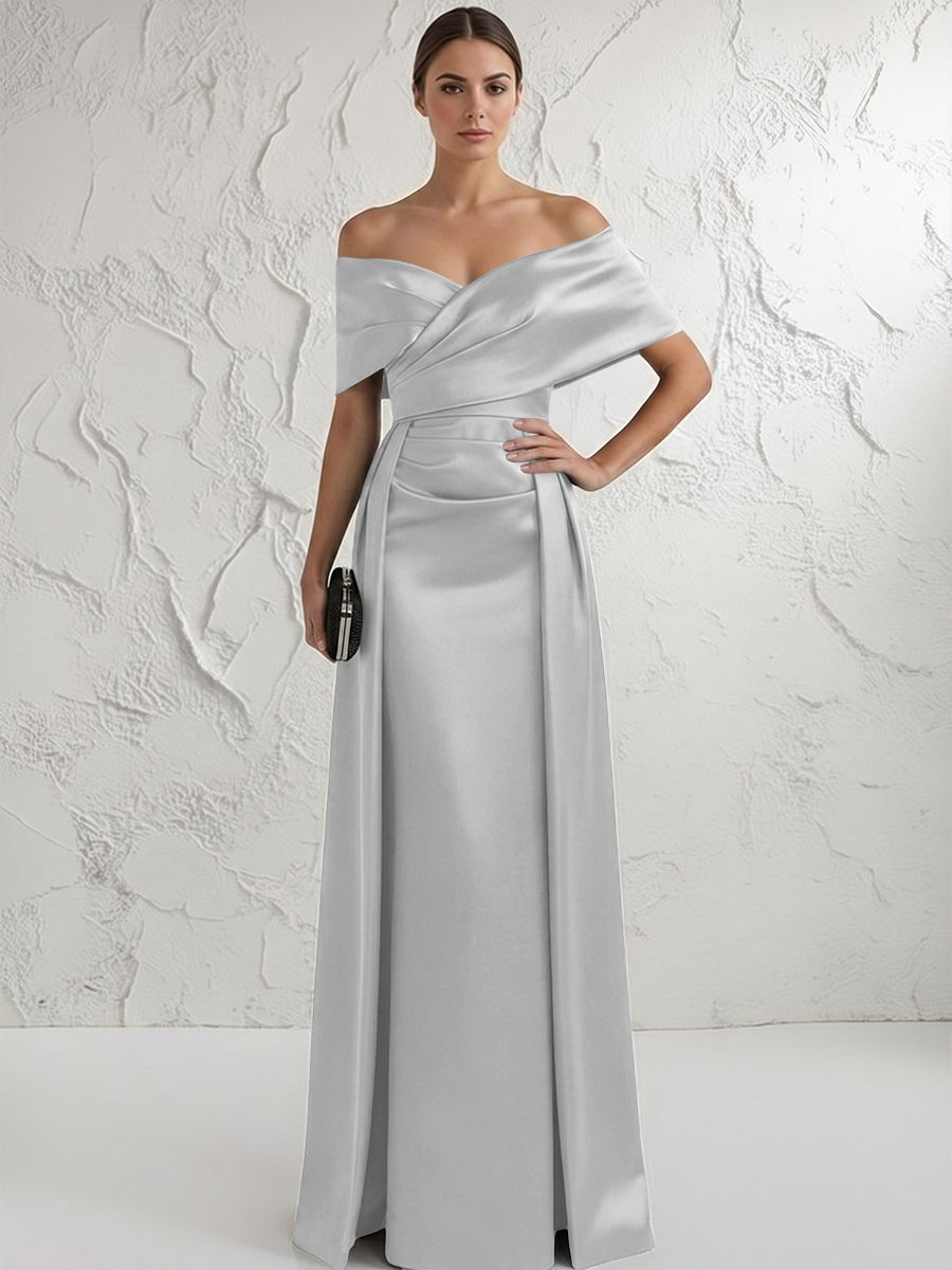 Off the Shoulder Satin Mother of the Bride Dresses