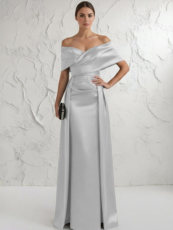 Off the Shoulder Satin Mother of the Bride Dresses