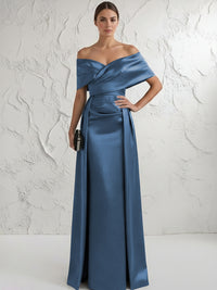 Off the Shoulder Satin Mother of the Bride Dresses