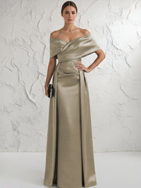 Off the Shoulder Satin Mother of the Bride Dresses