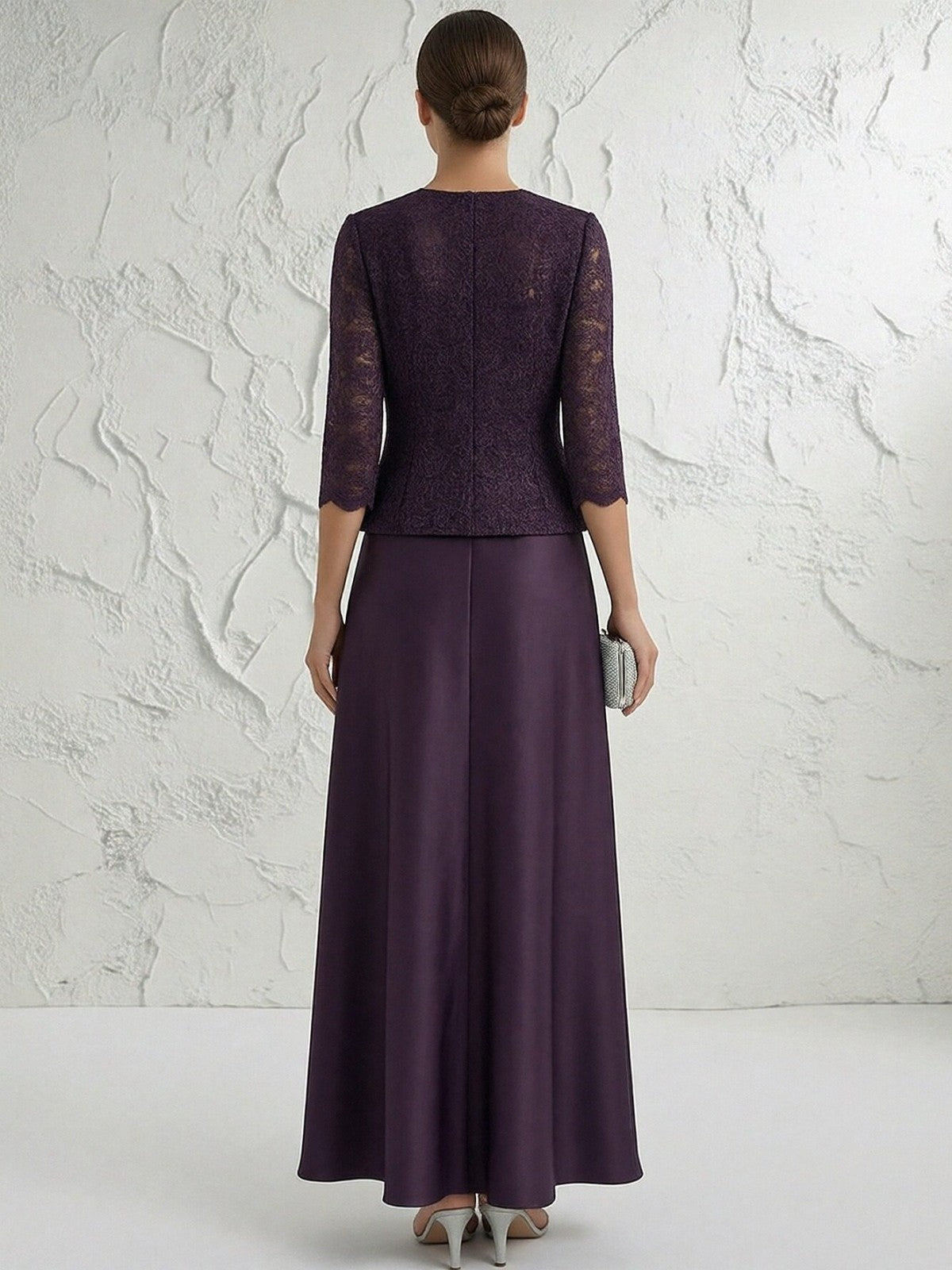 Lace Appliques Satin Suitcase Mother of the Bride Dresses