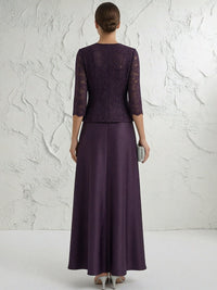 Lace Appliques Satin Suitcase Mother of the Bride Dresses
