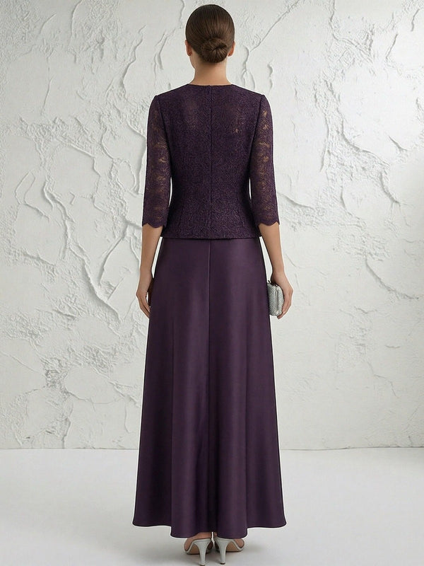 Lace Appliques Satin Suitcase Mother of the Bride Dresses