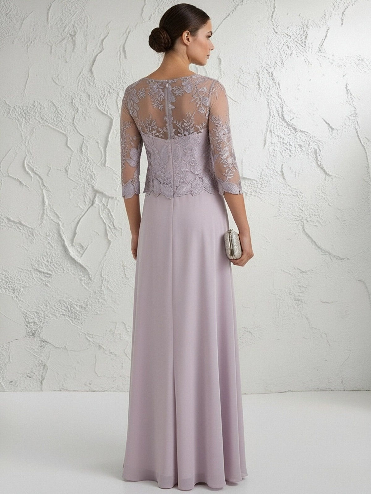 Lace Appliques Chiffon A Line Mother of the Bride Dresses