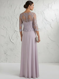Lace Appliques Chiffon A Line Mother of the Bride Dresses