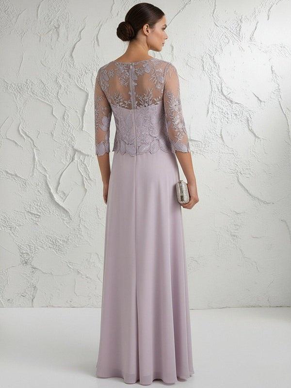 Lace Appliques Chiffon A Line Mother of the Bride Dresses