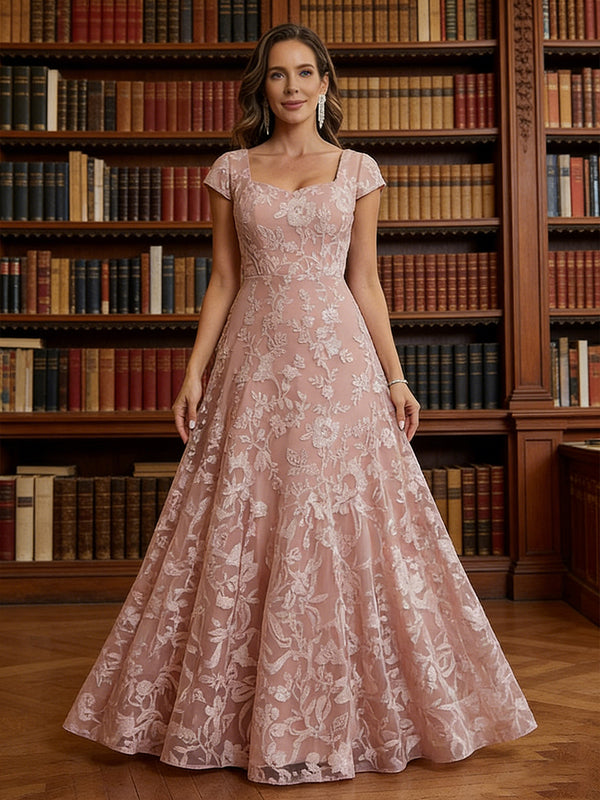 Short Sleeves Floral Print Mother of the Bride Dresses