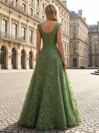 V Neck Satin Mother of the Bride Dresses