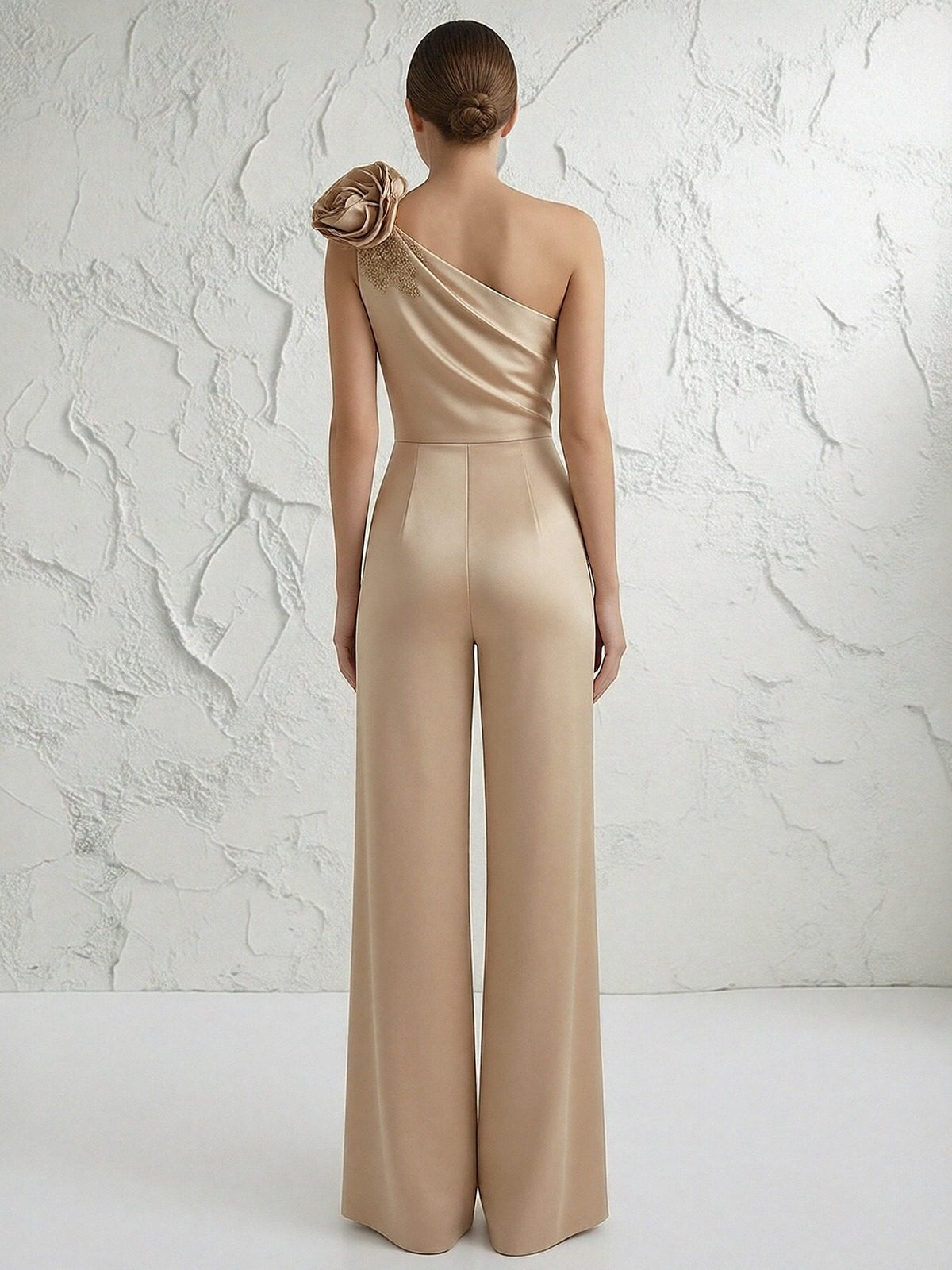 One Shoulder Satin One Suitcase Mother of the Bride Dresses