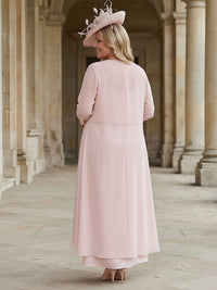 Satin Scoop Neck Mother of the Bride Dresses with Jackets