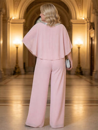 Chiffon Scoop Neck Sequin Suitcase Mother of the Bride Dresses