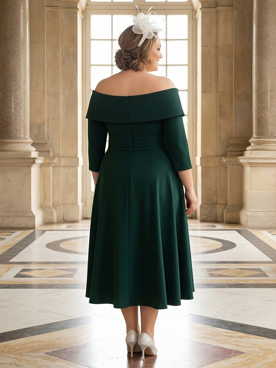 Satin Off the Shoulder Corset Mother of the Bride Dresses