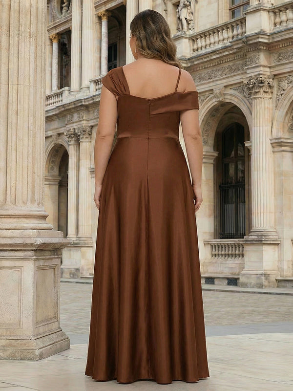 Satin One Shoulder Bow Mother of the Bride Dresses