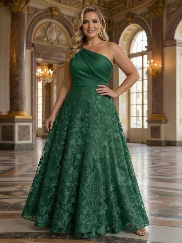 Shirees Emerald Lace Appliques One Shoulder Corset Mother of the Bride Dresses 2026