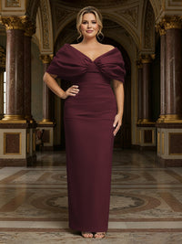 V Neck Satin Pleated Mermaid Mother of the Bride Dresses