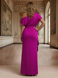 One Shoulder Satin Pleats Mermaid Mother of the Bride Dresses