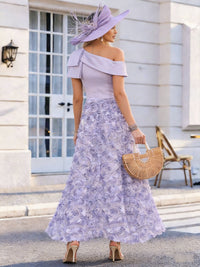Satin Lace Appliques One Shoulder Mother of the Bride Dresses with 3D Flowers