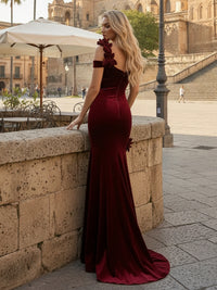 Spaghetti Straps Velvet Sweetheart Mermaid Prom Dresses for Women