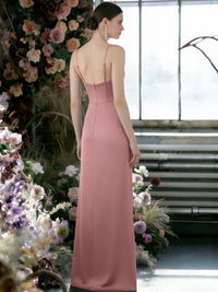 Satin Sweetheart Corset Mermaid Bridesmaid Dresses with Slit