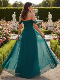 Chiffon Off the Shoulder Ruched Bridesmaid Dresses