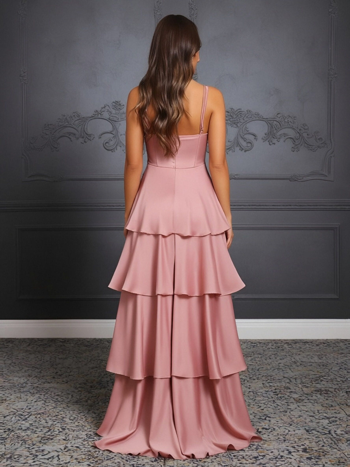 Chiffon Spaghetti Straps Sleeveless Ruffles Pleated Bridesmaid Dresses