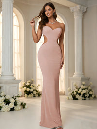 Chiffon Mermaid Strapless Sleeveless Bridesmaid Dresses