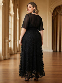Tulle V Neck 3D Flower Mother of the Bride Dresses