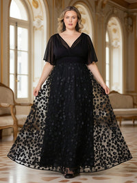 Tulle V Neck 3D Flower Mother of the Bride Dresses