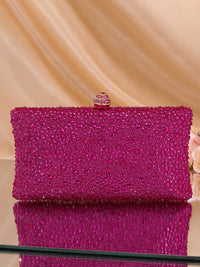 Women's Glitter Luxurious Beadings Evening Clutch with Crown Buckle
