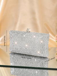 Women's Glitter Luxurious Beadings Evening Clutch with Crown Buckle